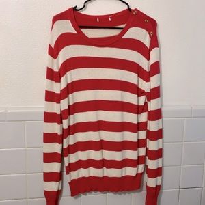 Red and white striped sweater